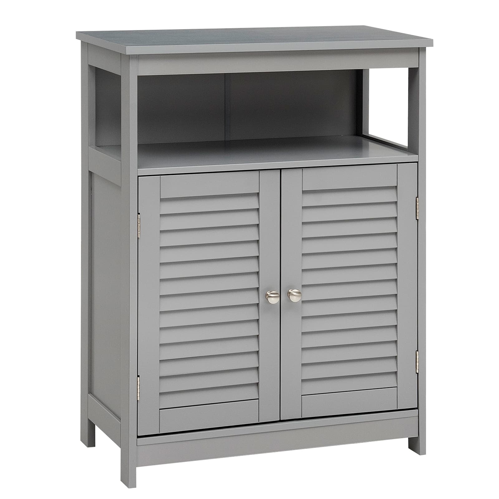 Meuble de Rangement pour Salle de Bain Meuble sur Pieds en Bois avec Placard 2 Portes pour Salle de