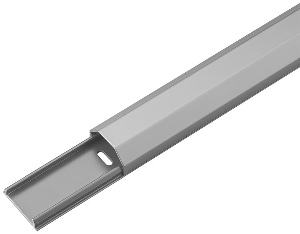 Conduit de câble semi-circulaire en aluminium Goobay - Matériel de montage inclus avec la gestion des câbles