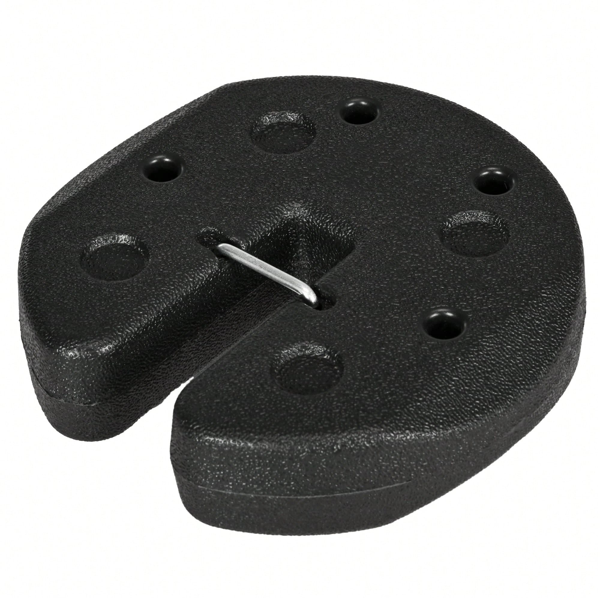 Outsunny Lot de 4 poids de lestage circulaire pour tonnelle barnum tente avec broches de renforcement et corde de transport HDPE noir