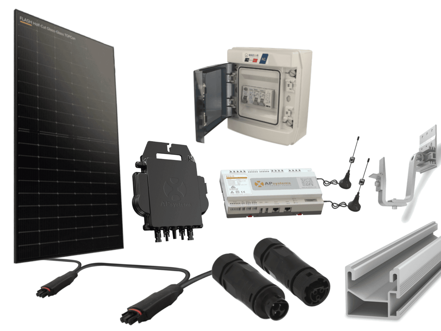 Kit 2 panneaux photovoltaïque pour tuile méca micro onduleur 1000Wc